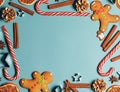 Frame of Christmas gingerbread cookies Royalty Free Stock Photo