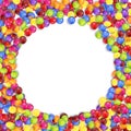 Frame of circle colored candies