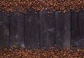 Frame of coffee beans. Top view with copy space Royalty Free Stock Photo