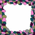 Frame With Color Blobs or splashes, Isolated On White Background, Vector Illustration. Royalty Free Stock Photo