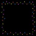 Frame of colored Christmas lights, vector illustration Royalty Free Stock Photo