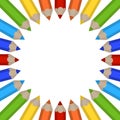 Frame of colored pencils Royalty Free Stock Photo