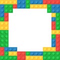 Frame of colored plastic blocks