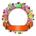 Frame with colorful candies