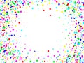 Frame of colorful confetti on white background. Abstract background with falling confetti. Vector illustration. Royalty Free Stock Photo