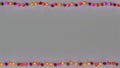 Frame of colorful rotang string lights 3D render illustration