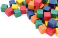 Frame of colorful wooden building blocks Royalty Free Stock Photo