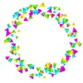 Frame with colourful sparlking confetti. Bright abstract decorative ring Royalty Free Stock Photo