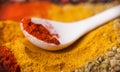 Frame composition of spices on wood Royalty Free Stock Photo