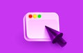 Frame computer screen, cursor mouse click, icon web frame. Vector Royalty Free Stock Photo