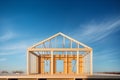 frame construction, wooden frame house, Wooden framework, Royalty Free Stock Photo
