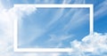 Frame with copy space over blue sky and clouds Royalty Free Stock Photo