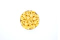 Frame Corn Flakes in the form Stars in the Bowl Isolated Top View Royalty Free Stock Photo
