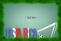 Frame. Costa Rica and a soccer ball at the gate Royalty Free Stock Photo