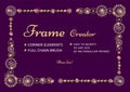 Frame creator with corner elements, round jewelry ornaments, pattern chain brush