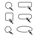 frame cursor. Arrow pointer, mouse cursor. Banner design. Computer mouse. Vector illustration. stock image.