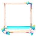 Frame Decoration With Tropical Flowers