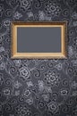 Frame on Decorative Wallpaper