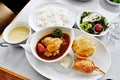 Frame of delicious snacks on white table flat lay