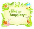 Frame design with cute bugs Royalty Free Stock Photo