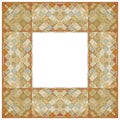 Frame design inspired by a detail of an Italian medieval wall made of small brick and stone pieces in Latin called opus incertum Royalty Free Stock Photo