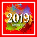 Design allusive to the new year of 2019