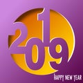 Modern design allusive to the celebration of new year of 2019