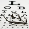 Frame on eye visual acuity chart Royalty Free Stock Photo