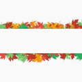 Frame fallen maple leaves. Autumn background. Vector illustration.