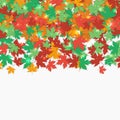 Frame fallen maple leaves. Autumn background. Vector illustration.