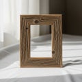 The frame features prominent wood grain patterns with visible knots, Royalty Free Stock Photo