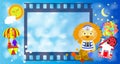 Frame. Film strip frame. a lion