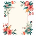 Vintage Floral Frame Design With Nostalgic Botanical Illustrations