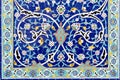 Frame of floral ceramic decoration. Colorful mosaic wallpaper.