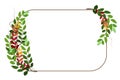 Frame flowers corners in watercolor style on white background. Vintage pattern. Romantic background. Stock image Royalty Free Stock Photo