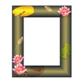 Frame with flowers of a water-lily Royalty Free Stock Photo