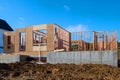 frame and foundation of the new house Royalty Free Stock Photo