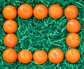 Frame of fresh mandarins Royalty Free Stock Photo