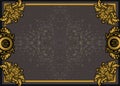 frame gold luxury floral design for certificate template or abstract background