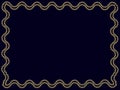 Wavy frame of gold stars on a dark blue background Royalty Free Stock Photo