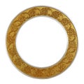 Frame golden circle on isolated white background