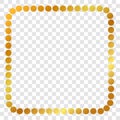 Square Golden dot Frame, for certificate, placard, backdrop, and other, at transparent effect background Royalty Free Stock Photo