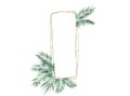 Frame with golden geometry and palm leaves. Wedding decorations. Modern printing. Royalty Free Stock Photo