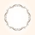 Frame graceful antique.Vector illustration.Brown