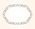 Frame graceful antique.Vector illustration.Brown