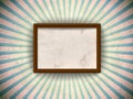 Frame on the grungy rays background Royalty Free Stock Photo