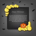 Frame halloween with tennis balls Royalty Free Stock Photo