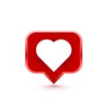 Frame heart like social network. white background.