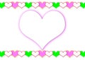 Frame from hearts and big heart Royalty Free Stock Photo