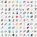 100 frame icons set, isometric 3d style Royalty Free Stock Photo